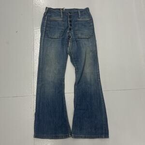 Vintage 60s US Navy Denim Seafarer Bell Bottom Pants 28x30